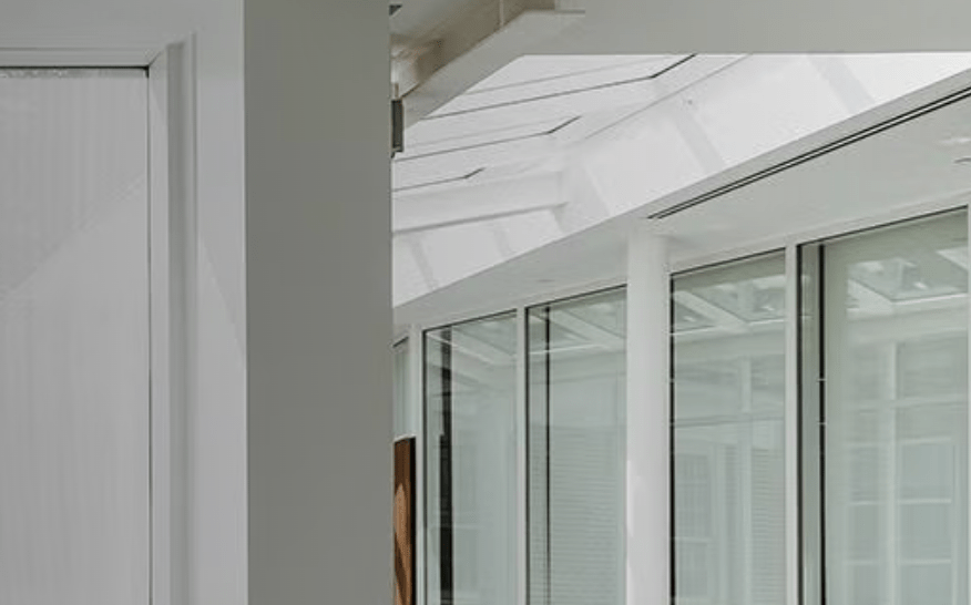 photograph of interior space with windows